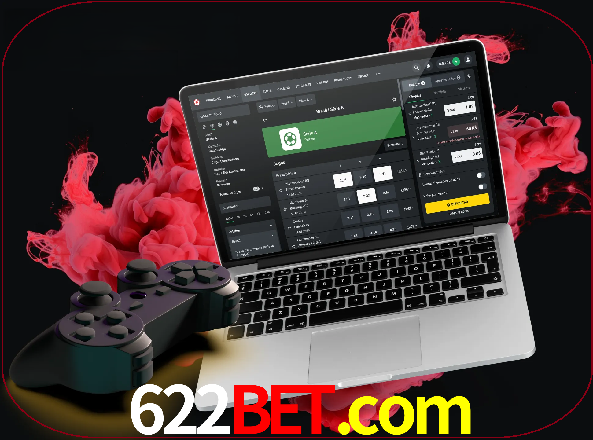 Visite a secção especial de jogos de vídeo em 622bet para descobrir em que jogos pode apostar e ganhar muito dinheiro.